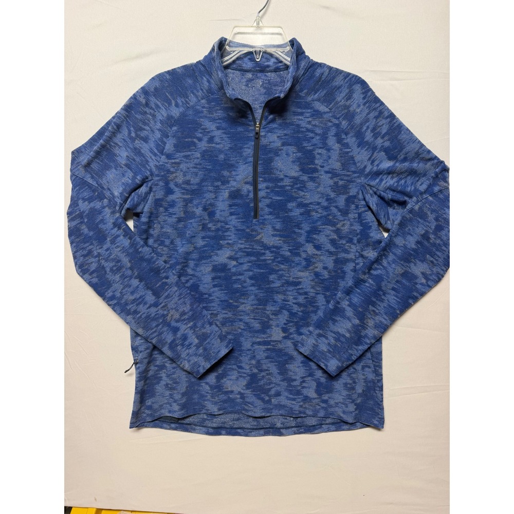 Lululemon Blue Space Dye Quarter Zip Women's Pullover Athletic Top Side Pocket